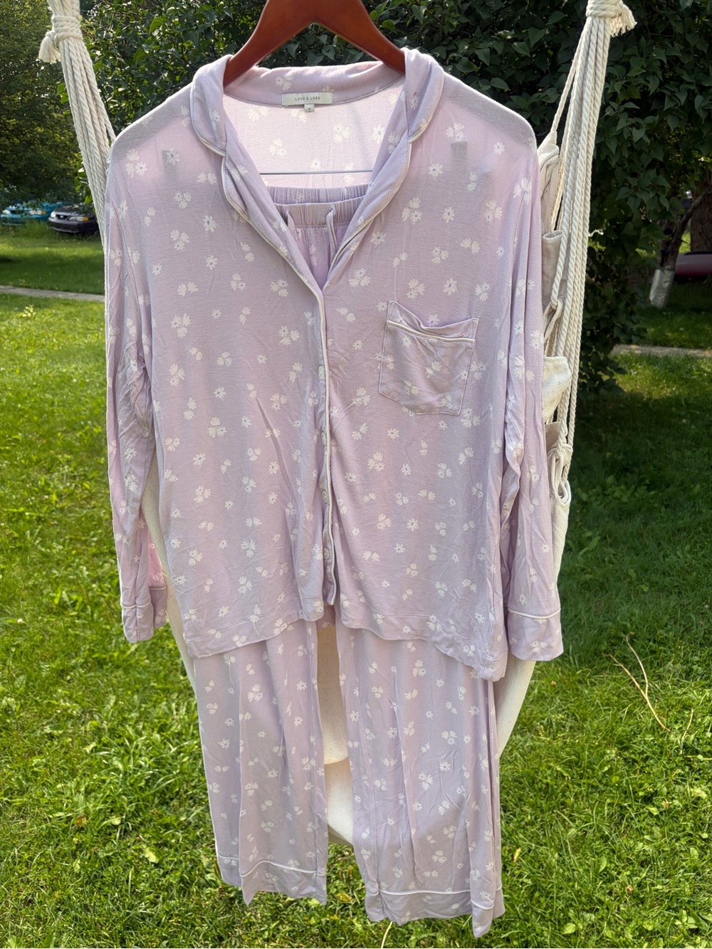 Love & Lore Floral Spring Lavender Floral Sleep Set Size Medium
